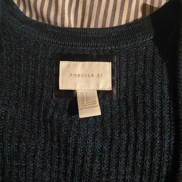 Forever 21 Sweaters - Dark blue knitted cardigan